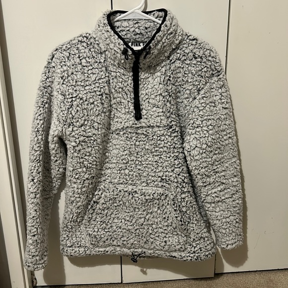 Pink Sherpa Jacket Quarter Zip Size Adult XS - Picture 1 of 3